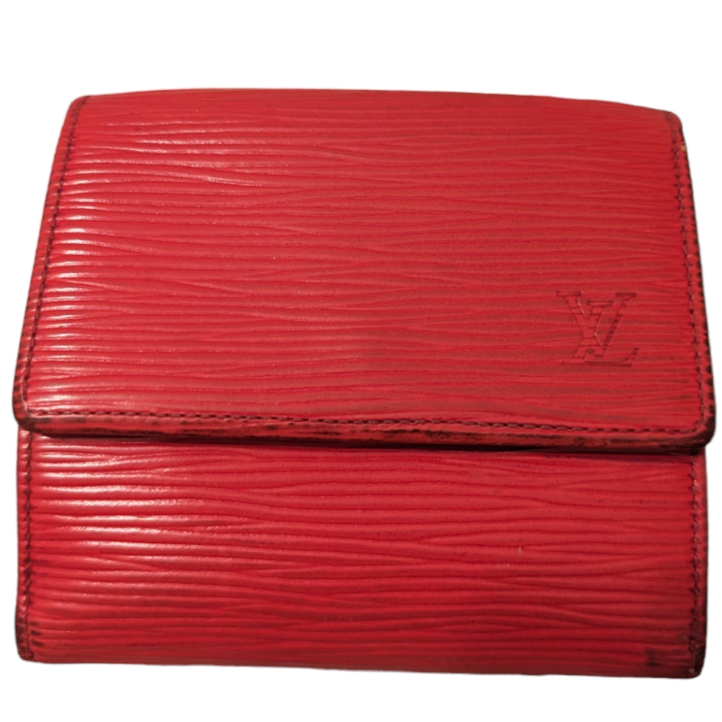 Authentic! Louis Vuitton Epi Trifold Wallet In Red (Ugc)